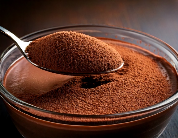 Mousse de chocolate tradicional en copas, con virutas de chocolate y cacao en polvo.